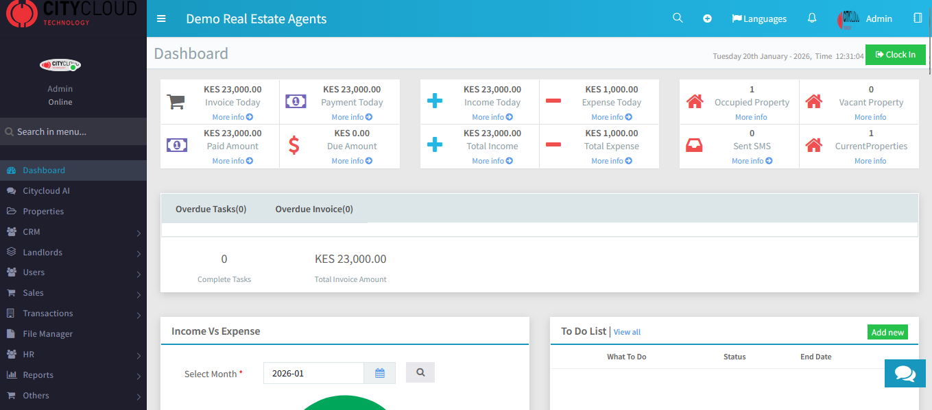 Property Dashboard Screenshot